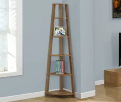 Monarch 5-Shelf Etagere Corner Bookcase -Home Sale Store 810542446 1
