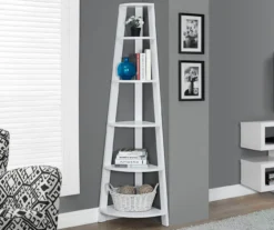 Monarch 5-Shelf Etagere Corner Bookcase -Home Sale Store 810542448 1