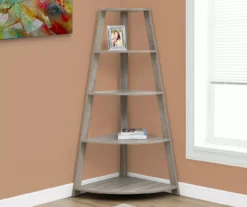 Monarch 4-Shelf Etagere Corner Bookcase -Home Sale Store 810542452 1