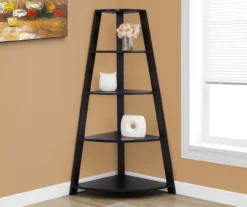 Monarch 4-Shelf Etagere Corner Bookcase -Home Sale Store 810542456 1