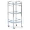 Hawkins Chrome & Glass 3-Shelf Rolling Cart