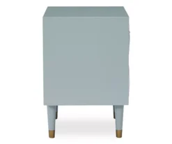 Urban Fresh Gray & Gold 2-Drawer Textured Geometric Nightstand -Home Sale Store 810543104 4