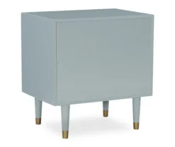 Urban Fresh Gray & Gold 2-Drawer Textured Geometric Nightstand -Home Sale Store 810543104 5