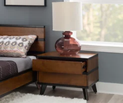 Manhattan Walnut 2-Drawer Mid-Century Wood Nightstand -Home Sale Store 810543109 A0 8