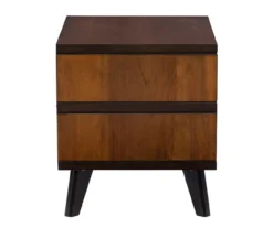 Manhattan Walnut 2-Drawer Mid-Century Wood Nightstand -Home Sale Store 810543109 A1 3