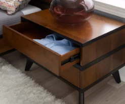 Manhattan Walnut 2-Drawer Mid-Century Wood Nightstand -Home Sale Store 810543109 A8 9