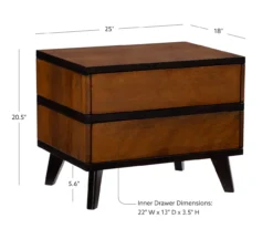 Manhattan Walnut 2-Drawer Mid-Century Wood Nightstand -Home Sale Store 810543109 D8 12