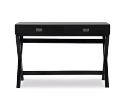 Cami Black X-Base Campaign Style Writing Desk 7 Cami Black X-Base Campaign Style Writing Desk -Home Sale Store 810543183 3