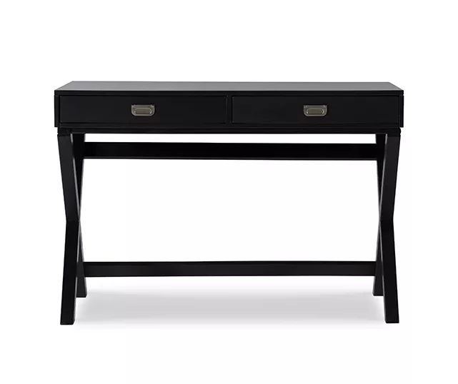 Cami Black X-Base Campaign Style Writing Desk 3 Cami Black X-Base Campaign Style Writing Desk - Image 3