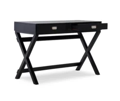 Cami Black X-Base Campaign Style Writing Desk 8 Cami Black X-Base Campaign Style Writing Desk -Home Sale Store 810543183 4