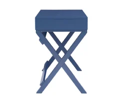 Kari Navy Blue 2-Drawer Campaign Desk 6 Kari Navy Blue 2-Drawer Campaign Desk -Home Sale Store 810543186 4