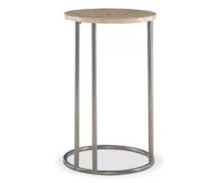 Global Designs Pewter Geometric Capiz Mosaic C Accent Table