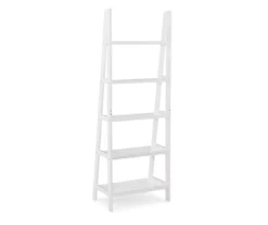 Boston White Wood 5-Shelf Ladder Bookcase 8 Boston White Wood 5-Shelf Ladder Bookcase -Home Sale Store 810543215 4