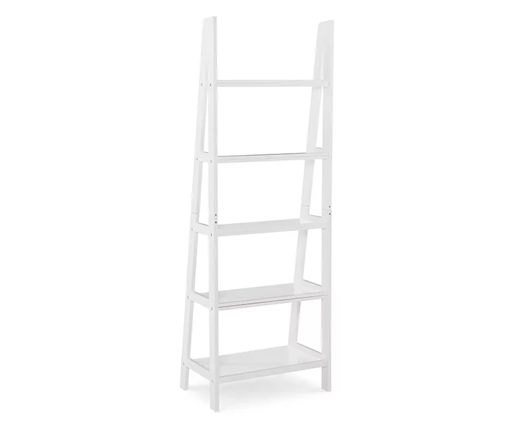 Boston White Wood 5-Shelf Ladder Bookcase 4 Boston White Wood 5-Shelf Ladder Bookcase - Image 4