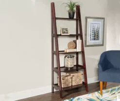 Boston Espresso 5-Shelf Wooden Ladder Bookcase -Home Sale Store 810543223 2