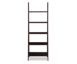 Boston Espresso 5-Shelf Wooden Ladder Bookcase -Home Sale Store 810543223 3