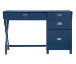 Kari Royal Blue 4-Drawer Office Desk -Home Sale Store 810543245 A0 2