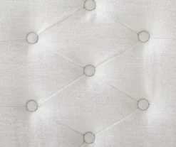 Marie Glitz White Tufted Linen Acrylic Leg Bench -Home Sale Store 810543267 A8 2