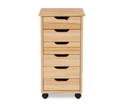 Craft Mate Natural Wood 6-Drawer Rolling Storage Cart 7 Craft Mate Natural Wood 6-Drawer Rolling Storage Cart -Home Sale Store 810543290 3