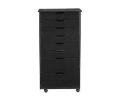 Craft Mate Black Wood 8-Drawer Rolling Storage Cart -Home Sale Store 810543294 4