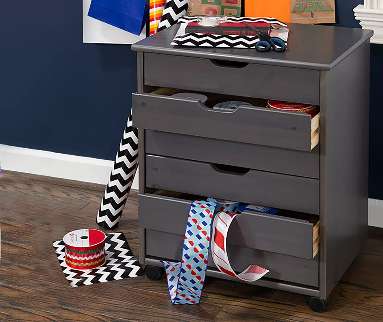 Craft Mate Wide Gray 6-Drawer Rolling Storage Cart 2 Craft Mate Wide Gray 6-Drawer Rolling Storage Cart - Image 2