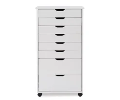 Craft Mate White Wood 8-Drawer Rolling Storage Cart 7 Craft Mate White Wood 8-Drawer Rolling Storage Cart -Home Sale Store 810543299 3