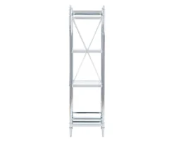 Hawkins Chrome & Glass 4-Tier Shelf -Home Sale Store 810543325 4