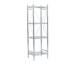 Hawkins Chrome & Glass 4-Tier Shelf -Home Sale Store 810543325 5