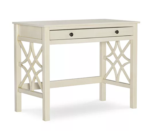 Brynn Antique White Geometric Writing Desk 1 Brynn Antique White Geometric Writing Desk