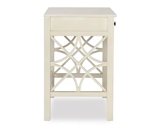 Brynn Antique White Geometric Writing Desk 4 Brynn Antique White Geometric Writing Desk - Image 4