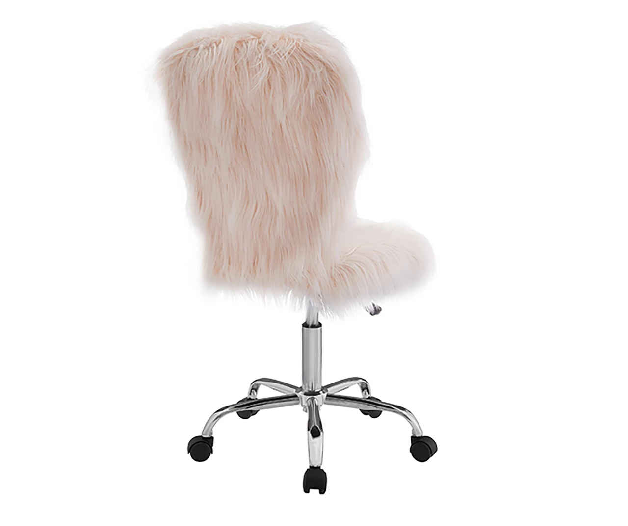Comfort Home Blush Pink Faux Fur Swivel Chair 4 Comfort Home Blush Pink Faux Fur Swivel Chair - Image 4