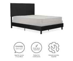 Atwater Living DHP Jazmine Black Faux Leather Upholstered Bed -Home Sale Store 810543812 1