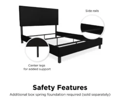 Atwater Living DHP Jazmine Black Faux Leather Upholstered Bed -Home Sale Store 810543812 2