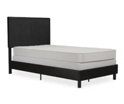 Atwater Living DHP Jazmine Black Faux Leather Upholstered Bed