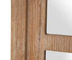 Natural Brown Arching Windowpane Wall Mirror, (40.16") -Home Sale Store 810546463 6