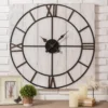 Black & White Distressed Roman Numeral 3-Piece Farmhouse Wall Clock Set, (31.5")