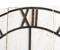 Black & White Distressed Roman Numeral 3-Piece Farmhouse Wall Clock Set, (31.5") -Home Sale Store 810546473 7
