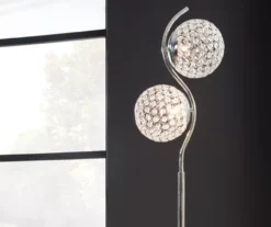 Silver-Finish & Clear Winter Ball Floor Lamp -Home Sale Store 810546704 1