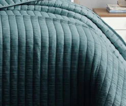 Crinkle Channel-Quilted Moonstone Coverlet Comforter Set -Home Sale Store 810547732 1