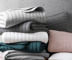 Crinkle Channel-Quilted Moonstone Coverlet Comforter Set -Home Sale Store 810547732 5