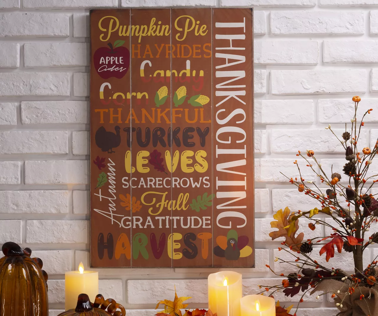 Colorful Thanksgiving Sentiments Hanging Wall Decor 7 Colorful Thanksgiving Sentiments Hanging Wall Decor - Image 7