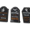 Halloween Sentiments 3-Piece Tombstone Tabletop Decor Set