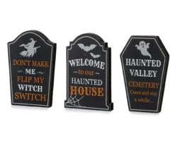 Halloween Sentiments 3-Piece Tombstone Tabletop DecorĀ Set