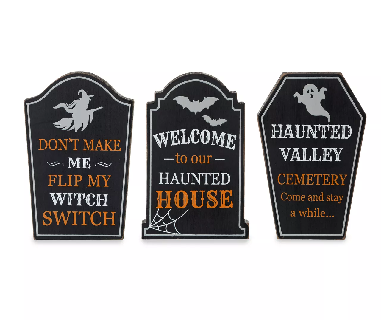 Halloween Sentiments 3-Piece Tombstone Tabletop Decor Set 2 Halloween Sentiments 3-Piece Tombstone Tabletop Decor Set - Image 2