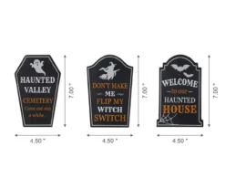 Halloween Sentiments 3-Piece Tombstone Tabletop Decor Set 8 Halloween Sentiments 3-Piece Tombstone Tabletop Decor Set -Home Sale Store 810547839 4