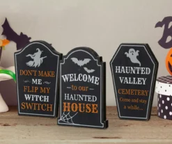 Halloween Sentiments 3-Piece Tombstone Tabletop Decor Set 9 Halloween Sentiments 3-Piece Tombstone Tabletop Decor Set -Home Sale Store 810547839 5