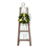 "Home" Brown & White Wreath-Accent Ladder Wall Décor