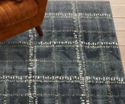 Carissa Blue & Gray Modern Squares Area Rug -Home Sale Store 810551339 7