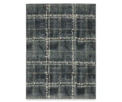 Carissa Blue & Gray Modern Squares Area Rug -Home Sale Store 810551343