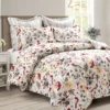 Blooming Garden Gray & Red King 5-Piece Comforter Set